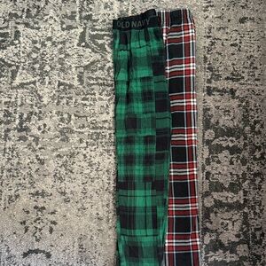 Old Navy Kids Green and Red Plaid Pajama Bottoms